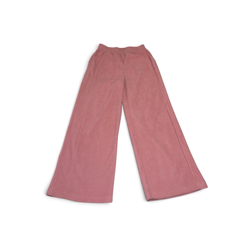 Halara Pants Womens XS Petite Pink Corduroy Wide Leg High Rise Pockets NWT